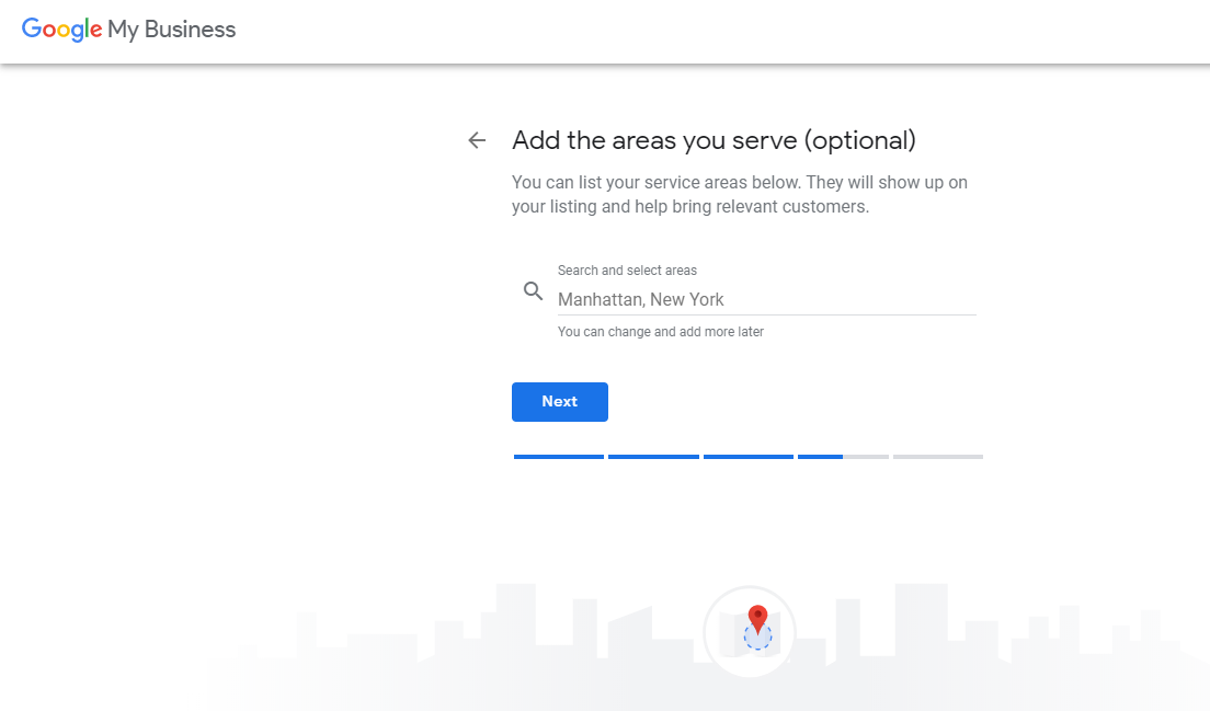 Adding areas that you are serving in GMB