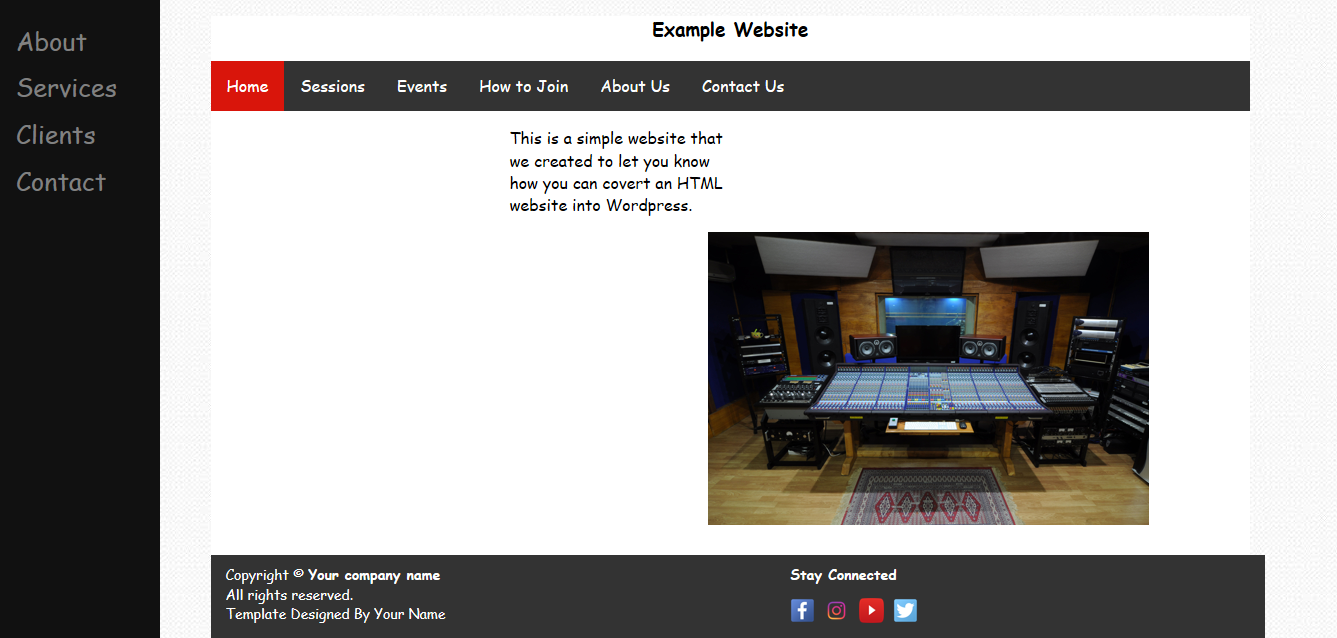 basic HTML website