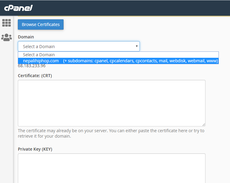 Select Domain