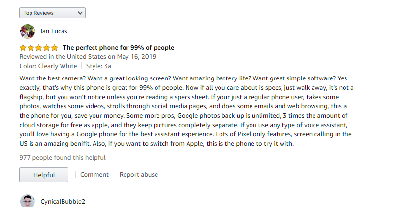 customer reviews