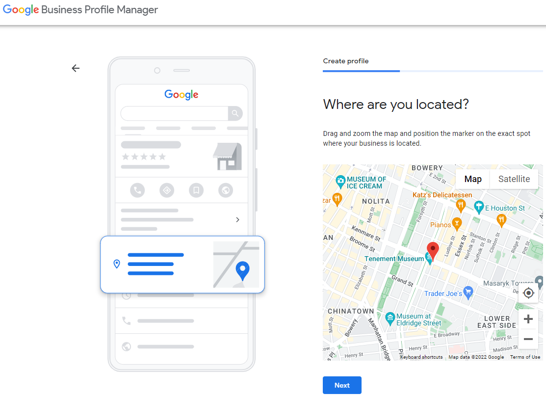 Adding business location in GMB