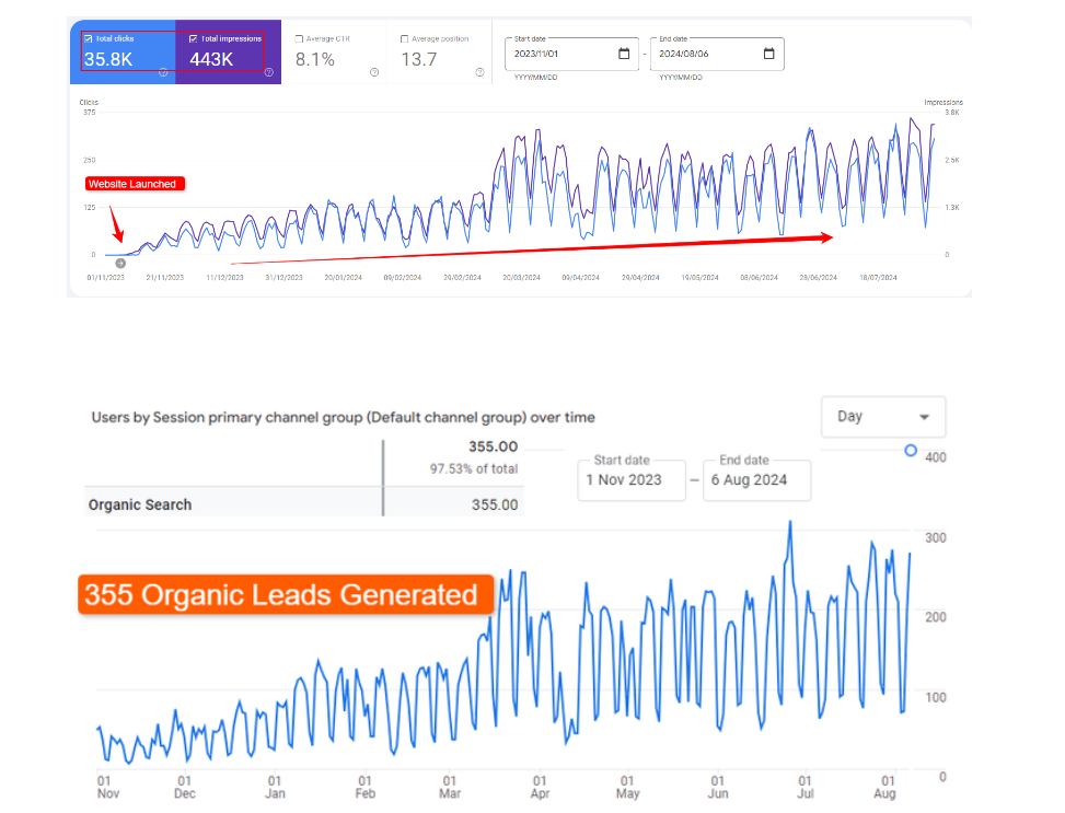 9 Months, 443K Impressions, 35.8K Clicks and Tons of Leads: The Power of Targeted SEO